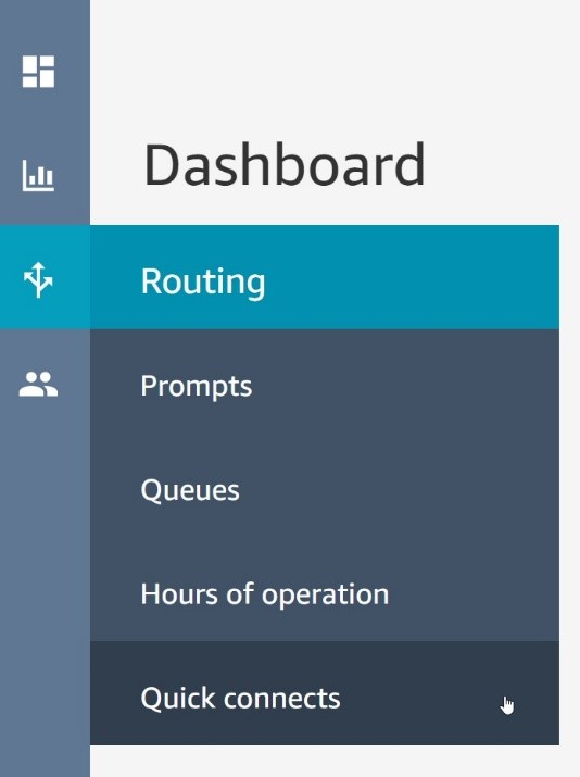 Amazon Connect Dashboard Routing option