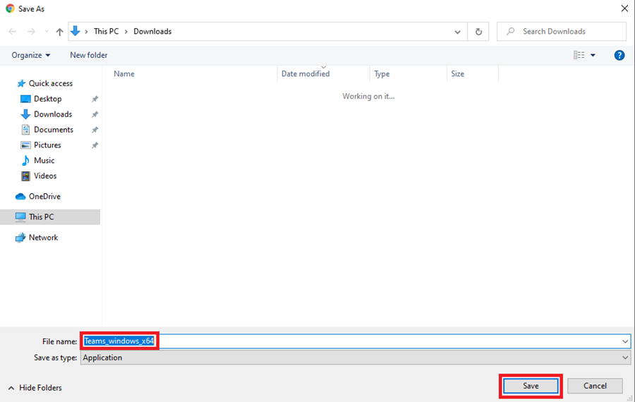 File Explorer "This PC -> Downloads"