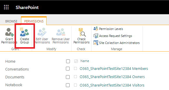 Create group button