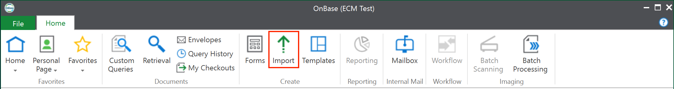 From the Unity Home tab, select Import to proceed