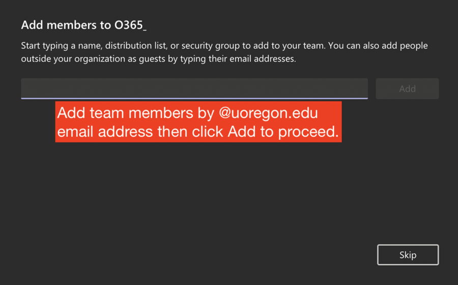 Enter in full @uoregon.edu email address