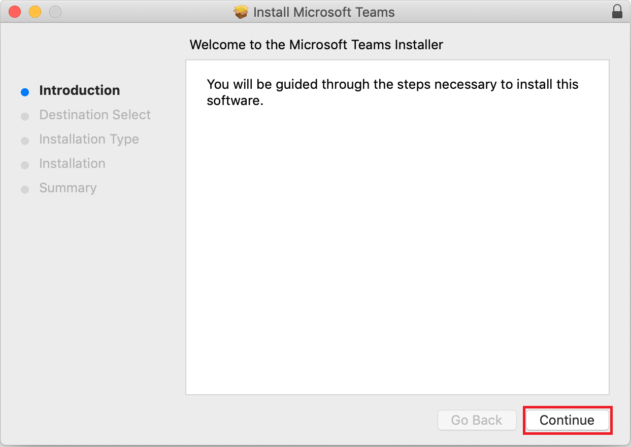 macOS Teams installer