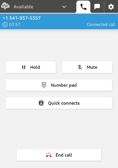 In-call menu screen