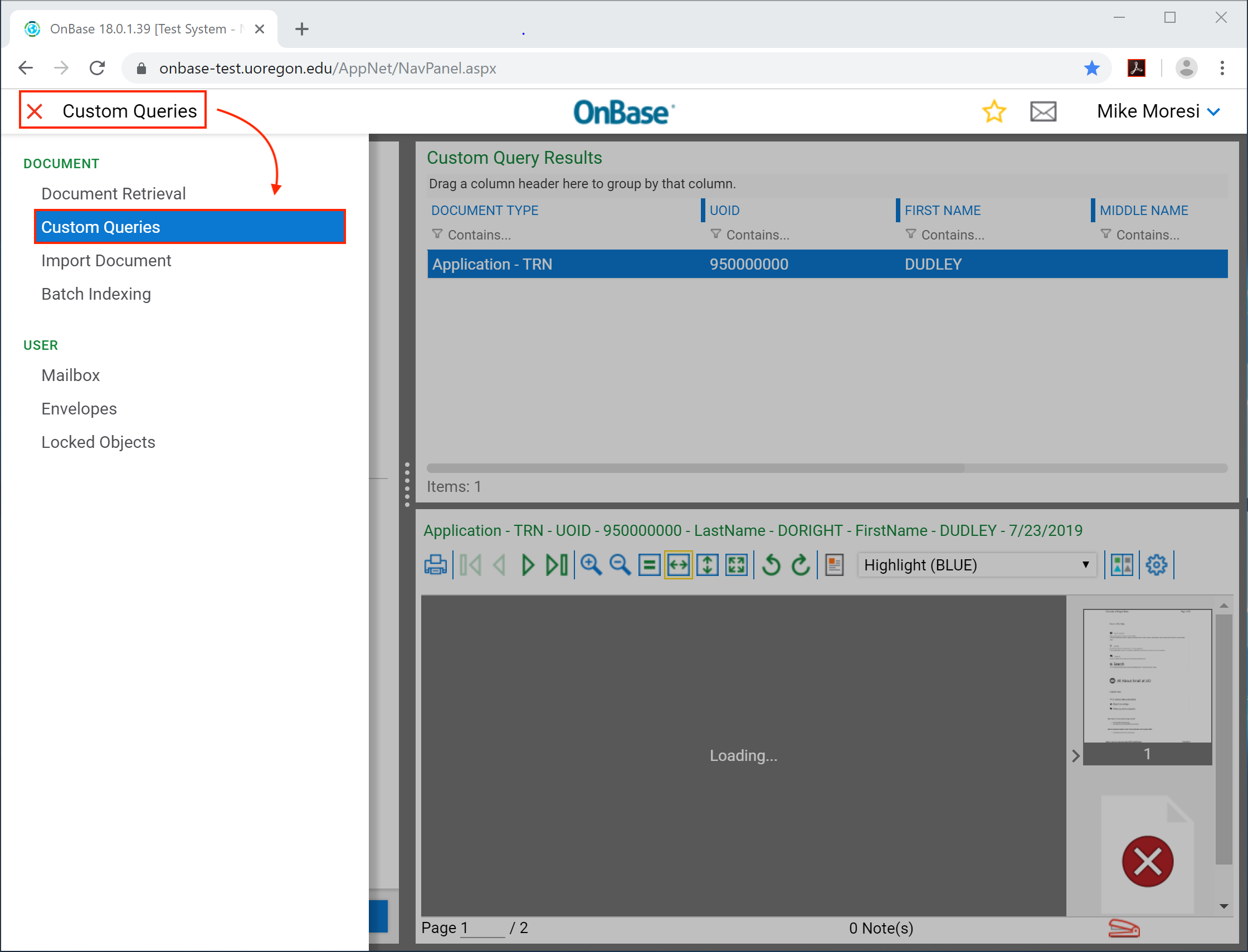 Select the three-line menu in the top-left then select Custom Queries