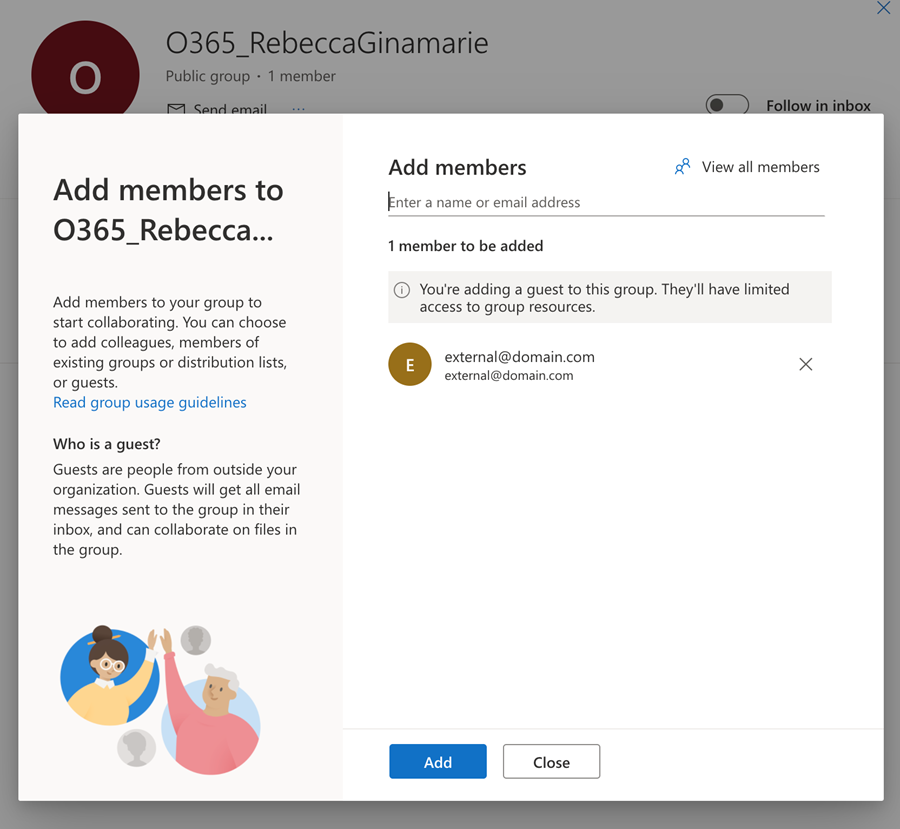 Click Add to Add members