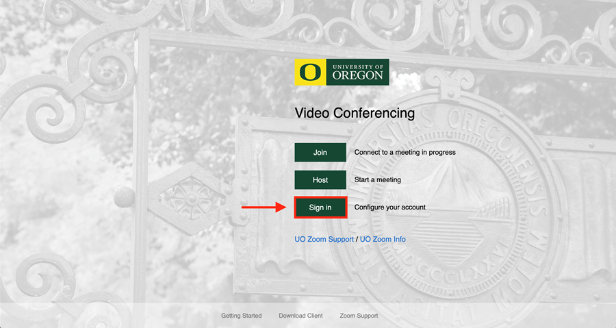 Select Sign In to authenticate and see your Zoom settings