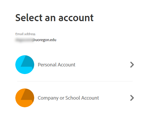 Select an account dialog box