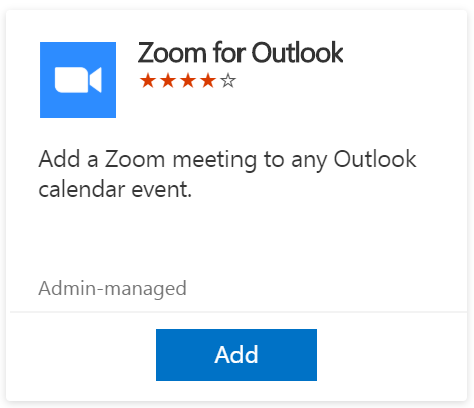Zoom add-in from Outlook