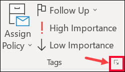More Options (from Tags in the Ribbon menu)